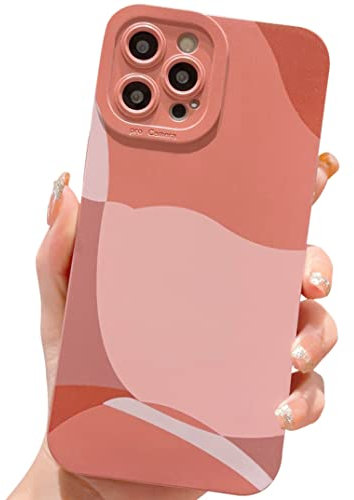 ECZOIL HZLFCZL Compatible with iPhone 12 Pro Max Case 6.7 Inch,cute painted art lens protective slim soft phone case for iPhone 12 Pro Max for women girl-Brown