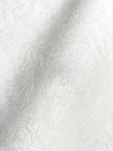 Newroom Tapete Weiß Vliestapete Muster - Mustertapete Modern Creme Natur Struktur Motiv Glamour 3D Optik Uni Motiv inkl. Tapezier-Ratgeber