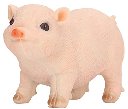 Gartenfigur Schwein, niedlich, wetterfest, tolle Geschenkidee, Schweinestatue aus Kunstharz für den Außenbereich, verleiht der realistischen Modellierung Vitalität (Mini-Rose)