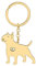 WEVENI Niedlicher Hunde-Schlüsselanhänger, 18 Karat vergoldet, Edelstahl, Schlüsselanhänger, Ring, Zubehör, Charms, Hundeliebhaber, Vergoldeter Bullterrier, 44mmx53mm