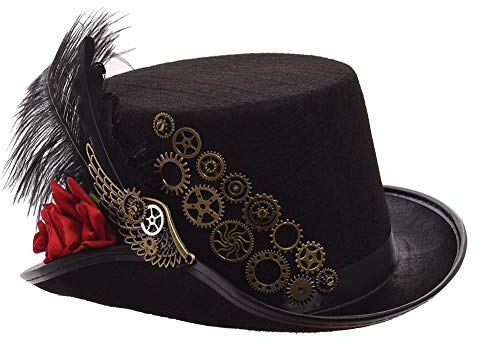 GRACEART Unisex Steampunk Hut Steampunk Zylinder Hut für Männer oder Frauen (DE/NL/SE/PL, Alphanumerisch, L, Style-23)