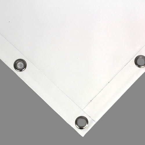 Telo Impermeabile Occhiellato da Esterno in PVC 650 gr/m² Tendone con Occhielli ogni 50 cm e Orlo di Rinforzo, Telo Plastica Impermeabile Antivento, Antipioggia, Antimuffa (4 X 5 m BIANCO)