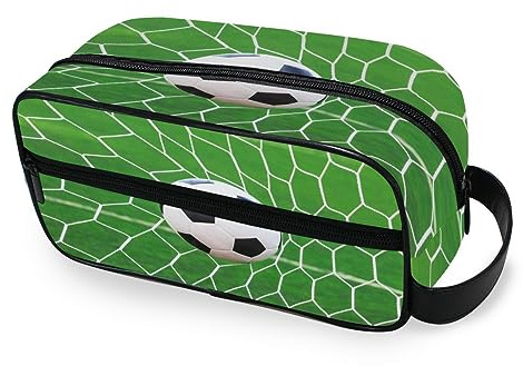 Tragbare Kulturtasche Sport Ball Fußball Fußball Reise Waschtasche Multifunktions Kosmetiktasche Make-up-Tasche Aufbewahrungstasche für Frauen Männer Jungen Mädchen, multi