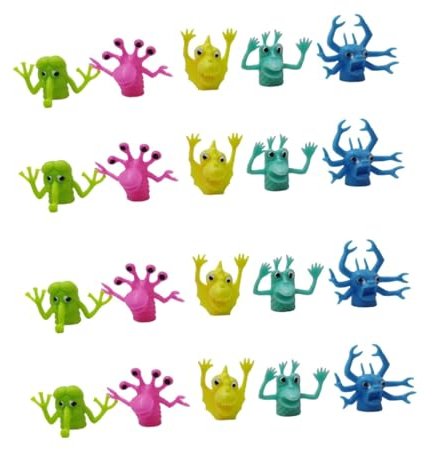 ibasenice 20 STK Monster- Puppen Spielzeug Für Geburtstagsfeiern Geschichte Zeit Fingerpuppe Kinder Handpuppe Lernspielzeug Für Kinder Figurenspielzeug Baby Mini TPR Etui