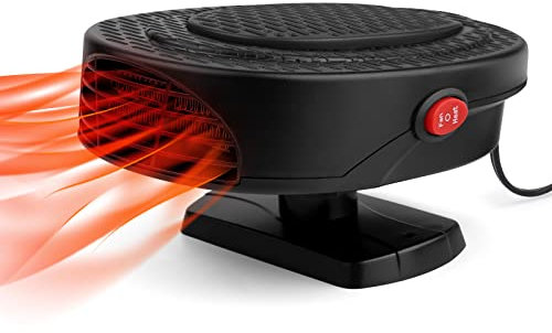 LUKYUS Portable Car Heater Defroster,150W 12V Collapsible Car Heaters Fan Defogger 2 in 1 Modes Heating and Cooling for Fast Heating Defrost Defogger and Automobile Windscreen Fan Cigarette Lighter