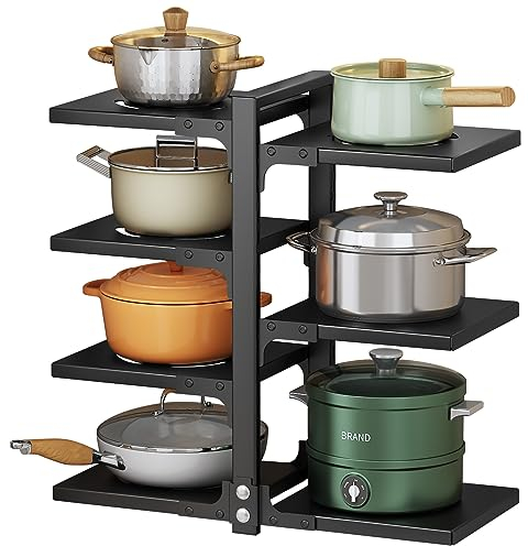 YANYYGu Töpfe und Pfannen Organizer für Schrank, Heavy Duty Topf Pfanne Rack unter Spüle Organizer und Aufbewahrung, Kitchen Cabinet Organizer mit 7 Verstellbaren Ebenen