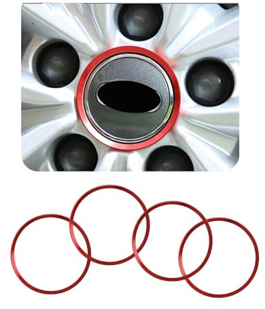ontto Auto Zentrierringe Radnaben Dekorationsring Dekorative Felge Ring Zierring für Kreis Aluminium Radnabenabdeckung Auto Rad Mittelkappen Passt für A4L A3 A5 A6L A7 Q2L Q3 Q5L Q7-Rot