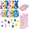 Ostern Basteln Kinder, 32 Stück Ostereier Filz Dekorieren, DIY Filz Bastelset Ostern, Osterhasen Bastelset, Ostern Filz Aufkleber Sticker Fensterbilder Hase Eier Form, Osterdekoration Kunsthandwerk