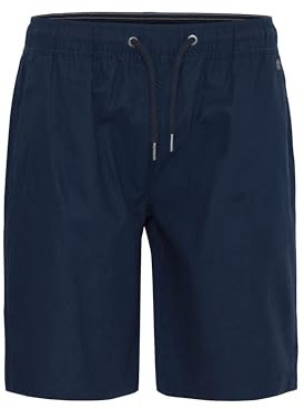 Blend BHShorts Herren Shorts aus Leinenmix Kurze Hose mit Kordelzug Eingrifftaschen Relaxed fit, Größe:L, Farbe:Dress Blues (194024)