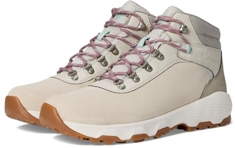Columbia Women's Newton Wander Wide, Mid Rise Trekking and Hiking Boots, Cloud Grey/Cool Green, 9 Regular