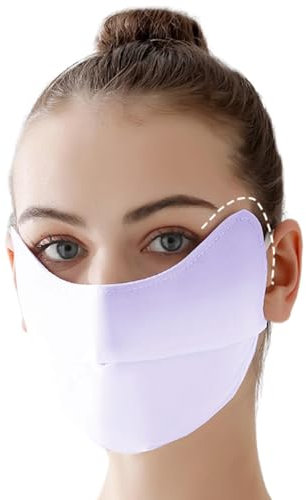 UV-Schutzmaske: Atmungsaktiver UV-Schutz, Eisseide, Gesichtsschutz, wiederverwendbar, Sonnenschutz, Gesichtsabdeckung für Damen, Sonnenschutzmaske zum , Wandern, Radfahren