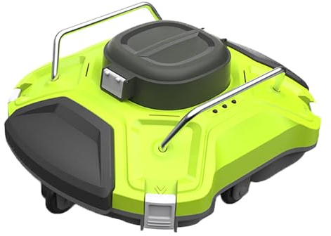 Aspirador robótico para piscinas enterradas, limpiador robótico inalámbrico totalmente automático de 30 W con función premium para escalar paredes, filtros de carga superior más grandes,Green