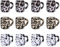 12pc Leopard Print Coffee Cup Set - Silicone Beads for DIY Crafts - Keychain, Bracelet, Necklace & Lanyard Making