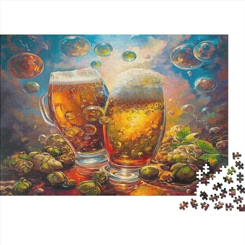 lihuogongsio Bier 1000 Stück Puzzles Für Erwachsene Hopfen Lernspiel Herausforderung Lernspiel Spielzeug Geschenk Stress Abbauen Lernspiel Spielzeug Geschenk Farbig 1000pcs (75x50cm)