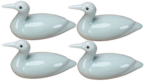 SHOWERORO Juego de 4 Soportes para Palillos Chinos de Cerámica con Forma de Pato de Estilo Chino
