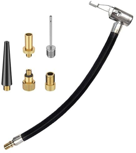 Helweet Reifenfüllschlauch, Auto Inflator Schlauch, Reifenfüller Schlauchadapter, Ersatzschlauch für Luftpumpe, Autoreifen Luftfüllschlauch, zum Autos, Fahrrädern, Motorrädern, 30cm, mit Zubehör