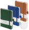 HOMEMARS Notizbuch A6, 3 Stück, Notizbuch A6 Blanko, 14.4cm x 9.6cm Notizblock, Blanko, 192 Seiten, Notizheft, Notizblock, Skizzenbuch, Braun Grün Blau