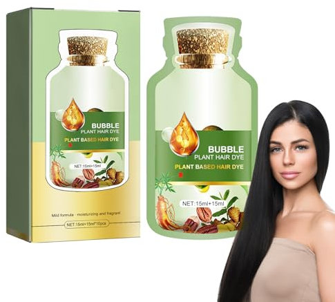 Shampoo Full Hair, Schwarzer Blasenfarbstoff, Natürliches Pflanzenblasen-Haarfärbe-Shampoo, Botanische Blase Haarfärbemittel, Sofortiges Natürliches Haarfärbe-Shampoo