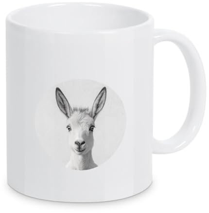 artboxONE Tasse Esel Portrait Milo von Carina - Kaffeetasse Natur