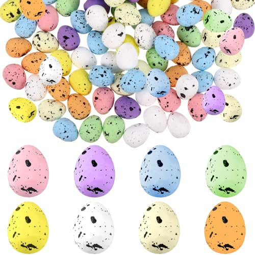 XIABYAYU Miniatur Ostereier, 100 Stück Kleine Bunte Ostereier, Mini Ostereier, Osterschmuck, Ostern Eier Deko, Ostern Dekoration Eier für Ostern Party