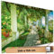 TRIOSK Sichtschutz Garten Deko Zaun Plane Blickdicht groß mit Zaunblende Motiv Pergolaweg Capri Insel Italien für Balkon Terrasse Zaunelement Doppelstabmatten Gartenzaun PVC 250x150 cm