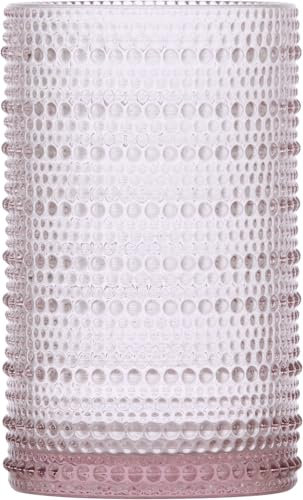 Fortessa LongDrink T100 Lot de 6 gobelets en verre texturé avec relief à points Rose 350 ml