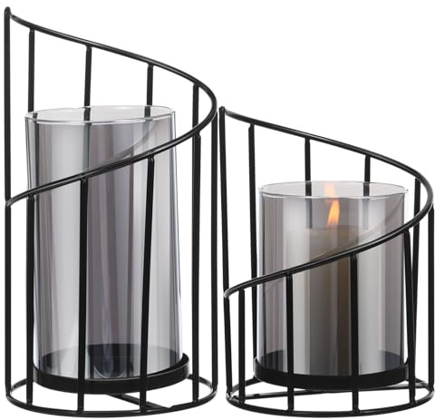 Luxshiny Geometrischer Kerzenständer Aus Metall 2Er Set Kerzenhalter Und Vase Für Stumpenkerzen Tischdeko Für Wohnzimmer Esszimmer Hochzeit 7.95 X 4.33 X 4.33 in