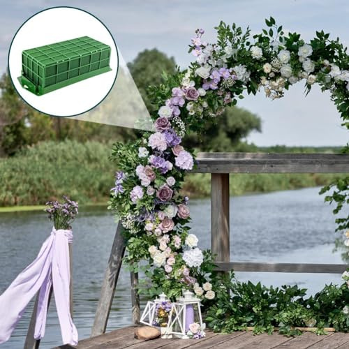 Jkjlorey Floral Foam Cage, 3 Pack Floral Foam Blocks for Flower, Flower Holder with Floral Foam, Cage Bowl Flower Foam