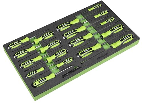 Siegen by Sealey Hammer-Thru Screwdriver, Bit Driver & Bit Set with Tool Tray 28pc - S01281