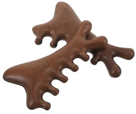 Artibetter 2 Stück Sandelholz Massagekamm mit Breiten Zinken und Mehrzahn Design zur Kopfhautpflege und Stressentlastung bei Haarstyling und Kopfmassage