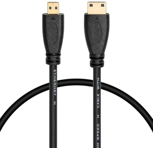 Câble Micro HDMI vers Mini HDMI 1 m transmission du signal audio-vidéo 1080p Câble Micro HDMI avec Ethernet compatible avec les caméras GoPro Hero 9/8/7/6/5 (gris) ainsi qu'avec les appareils photo