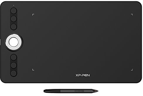 XP-PEN Deco 02 Grafiktablet 10 x5,63 Zeichentablett, 6 Schnellzugriffstasten und 1 Drehrad,Stift mit Radiergummi, 8192 Druckstufen zum Zeichnen/Fotobearbeitung