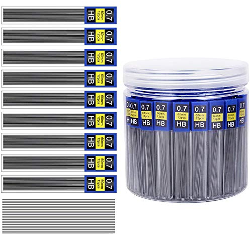 Morepack 840 Pieces Lead Refills,0.7 mm HB,Break Resistant Mechanical Pencil Refills,70 Tubes (840 Pieces)