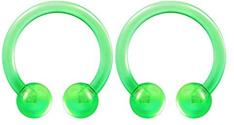 KJM FASHION 2 STK Flexibles Acryl Hufeisen Ohr 1.2mm 16gauge 8 mm 5/16 Inch 3mm Acryl Kugel Cartilage Lip Septum Helix Ohrringe Piercing Schmuck 3564