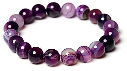 Stein Armband,Naturstein Armreif 7 Chakra 10 Mm Lila Edelstein Perlen Charme Bracelets Für Angst Männer Mädchen Paar Weihnachten Geschenk Schmuck