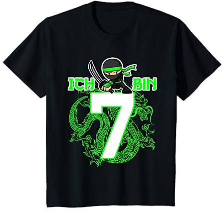 7. Geburtstag Junge 7 Jahre alt siebenjähriger Ninja T-Shirt