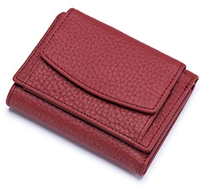 FORRICA Portefeuille Femme Petit Blocage RFID Porte Monnaie Cuir Vachette Léger Compact Porte Cartes Portefeuilles Filles Poche à Monnaie Rouge