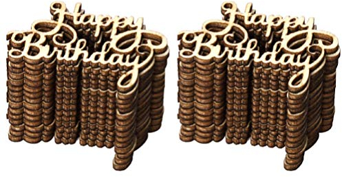 PRETYZOOM 30Pcs Glücklich Geburtstag Holz Ausschnitt Worten Holz Konfetti Holz Scheiben für Geburtstag Party Tisch Dekorationen
