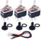 Taiss/3 Stücke Momentan Kippschalter Heavy Duty 6 Pin 3 Positionen (ON)-Off-(ON) DPDT 16A 250VAC Spade Terminal Metall Bat mit wasserdichter Schutzkappe und 6,3 mm Anschlussdrähten TEN-223MX-B223