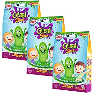 Simba 105953595 - Glibbi Slime, Badewannenspielzeug, Pulver verwandelt Wasser in grünen Schleim, 3x150 g, Nachhaltige Verpackung, Glibber, Badespaß, ab 3 Jahren [Exklusiv bei Amazon] | 150g (3er Pack)