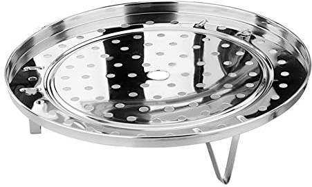 Yirepny Estante de vapor de acero inoxidable de 8.5/10 pulgadas bandeja de vapor redonda con patas extraíbles para utensilios de cocina de vapor olla a presión multifuncional accesorios de cocina S