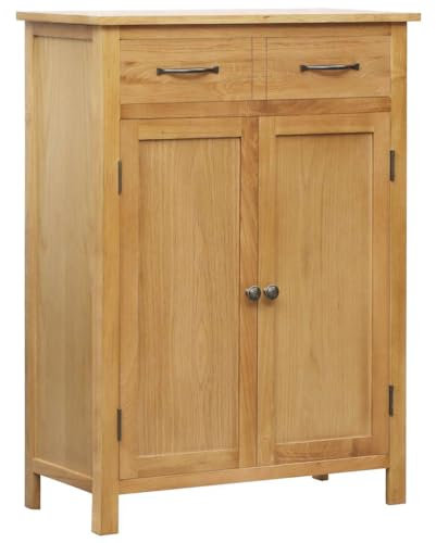 NQJIBUE Schuhschrank 76x37x105 cm Massivholz Eiche