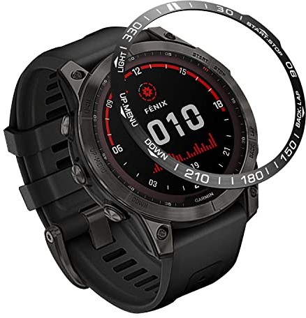 Tyogeephy Kompatibel mit Fenix 7X/Fenix 7X Pro Uhr Lünette, Rostfreier Stahl Polished Adhesive Cover Anti-Scratch Schutzhülle Ring für Garmin Fenix 7X Pro/Sapphire