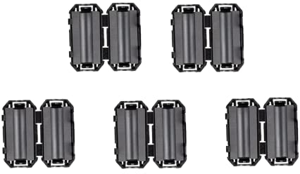 HUAREW 5 mm Ferritkerne,Ferrit-Ringkern,Ferritfilter,Ferrit Entstörfilter,Ferrit Ringkern Cable-Clip,Klappferrit Aufsteckbarer für Kabel RFI,EMI, Ferritring Ferritkerne,Schwarz(5 Stück)