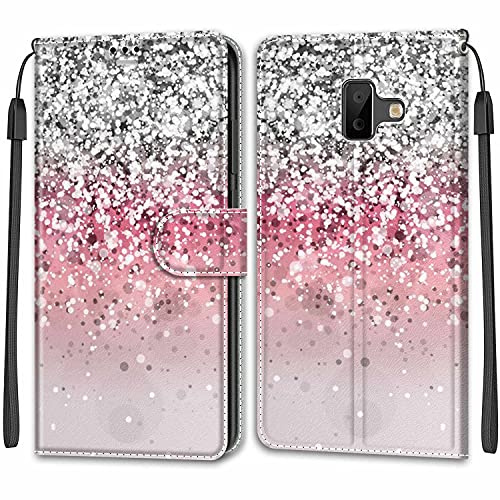 Feyten Custodia Per Samsung Galaxy J6 Plus 2018, Cover A Libro Con Supporto, Slot Per Schede E Magnetica, Protettiva In Pelle PU (Bling)