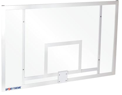 Sport-Thieme Basketball-Zielbrett Acrylglas | 10 mm stark, DBB FIBA konform | Mit Stahlrahmen und Markierungslinien | 180x105 cm | Transparent | Befestigung nach DIN 7899