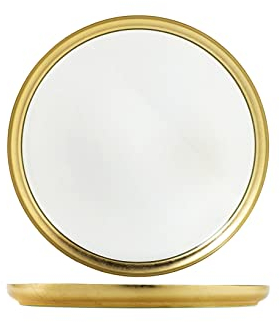 H&H Goldie Piatto in Vetro con Filo Oro, 21cm