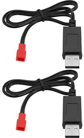 Be In Your Mind 2PCS 3.7V Li-po Battery USB Charger Cable JST Female Plug for RC Drone Quadcopter Battery Compatible with Syma S39 S32 S032 S032G S029G S027G