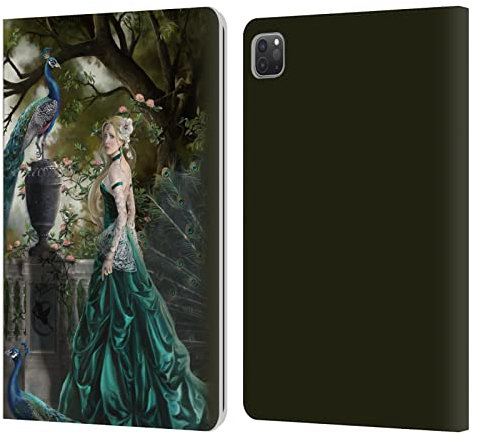 Head Case Designs Offizielle Nene Thomas Pfau Und Prinzessin Im Smaragd Kunst Leder Brieftaschen Handyhülle Hülle Huelle kompatibel mit Apple iPad Pro 11 2020/2021 / 2022