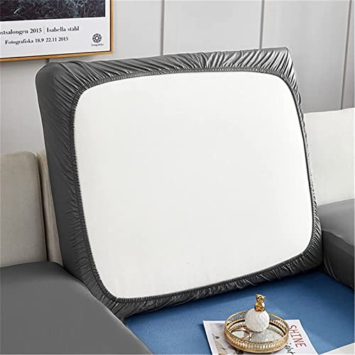 BXFUL Sofa Sitzkissenbezüge wasserdichte Leder Sofakissenbezüge Sofa Kissenbezüge Stretch Rückenlehnen Kissenbezug Couch Sofa Sitzbezug (Großer 3-Sitzer,Dunkelgrau)